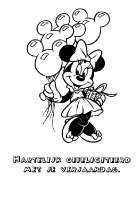 Een kleurplaat van  minnie mouse